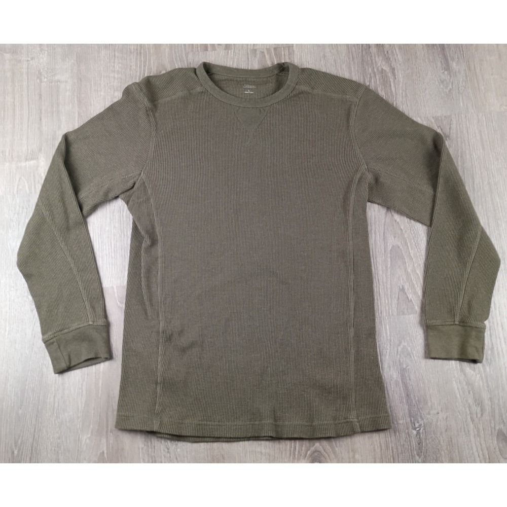 Falls Creek Crew Thermal Long Sleeve Waffle Fabric Mens L Green Workwear Layer